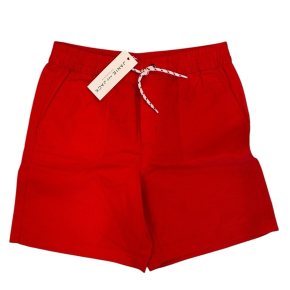 NWT Janie and Jack Red Linen Shorts Boy’s Chino Pullon Summer - Picture 1 of 6